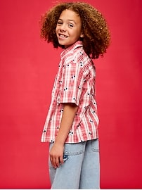 Image number 2 showing, Old Navy x Disney Mickey Mouse Short-Sleeve Plaid Shirt for Boys