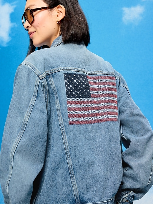 Image number 1 showing, Old Navy x Disney Mickey Mouse Denim Trucker Jacket for Adults