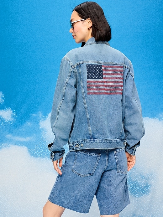Image number 4 showing, Old Navy x Disney Mickey Mouse Denim Trucker Jacket for Adults