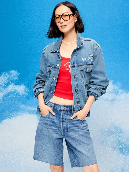 Image number 2 showing, Old Navy x Disney Mickey Mouse Denim Trucker Jacket for Adults