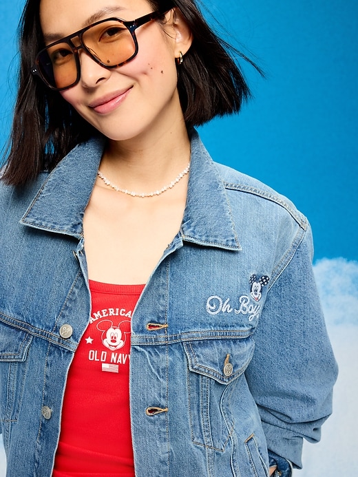 Image number 6 showing, Old Navy x Disney Mickey Mouse Denim Trucker Jacket for Adults