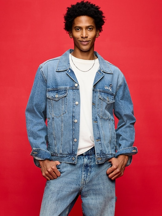 Image number 3 showing, Old Navy x Disney Mickey Mouse Denim Trucker Jacket for Adults