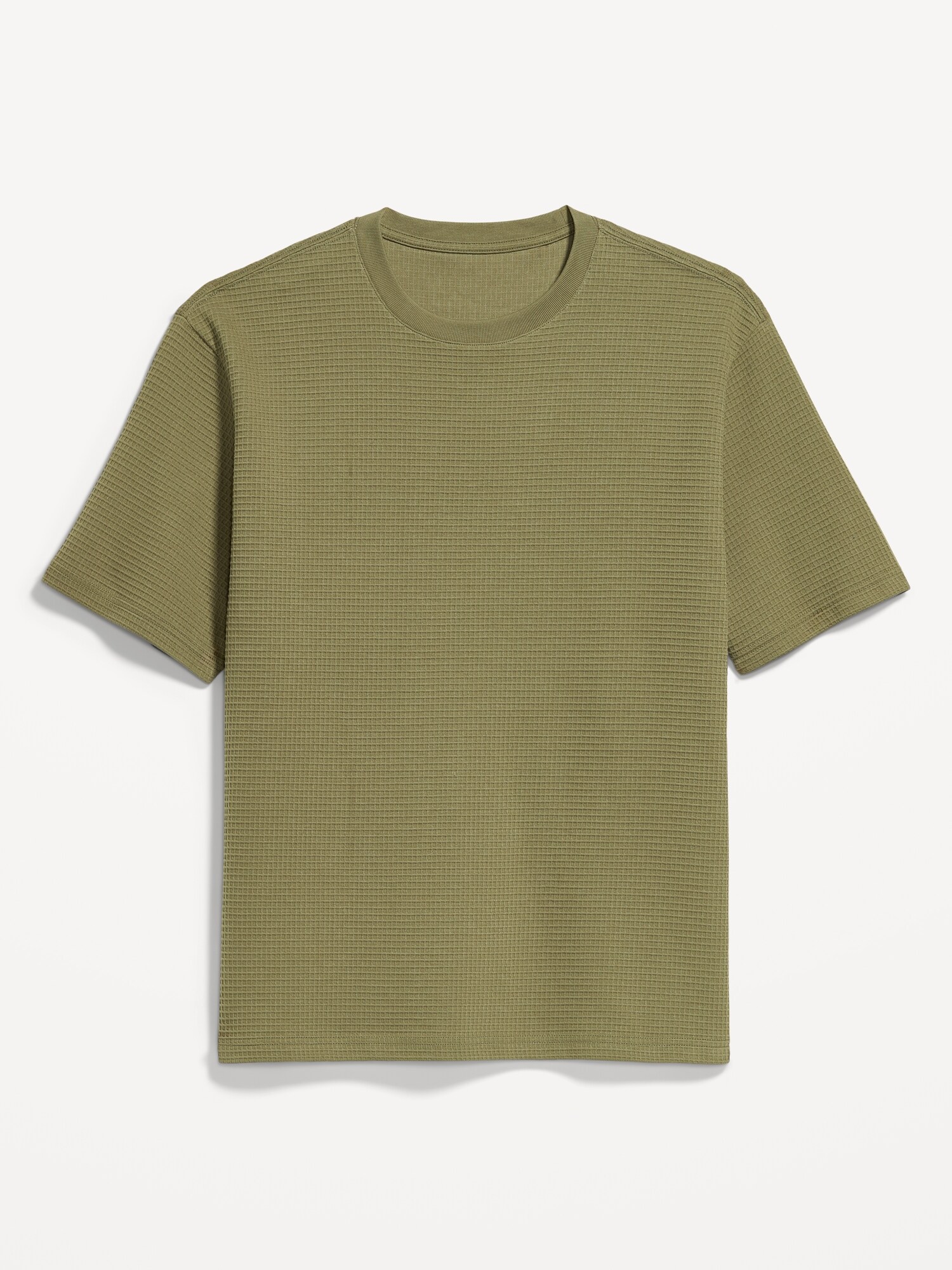 Мужская футболка Old Navy Loose Short-Sleeve Textured Waffle, цвет: Зелёный — фото 3