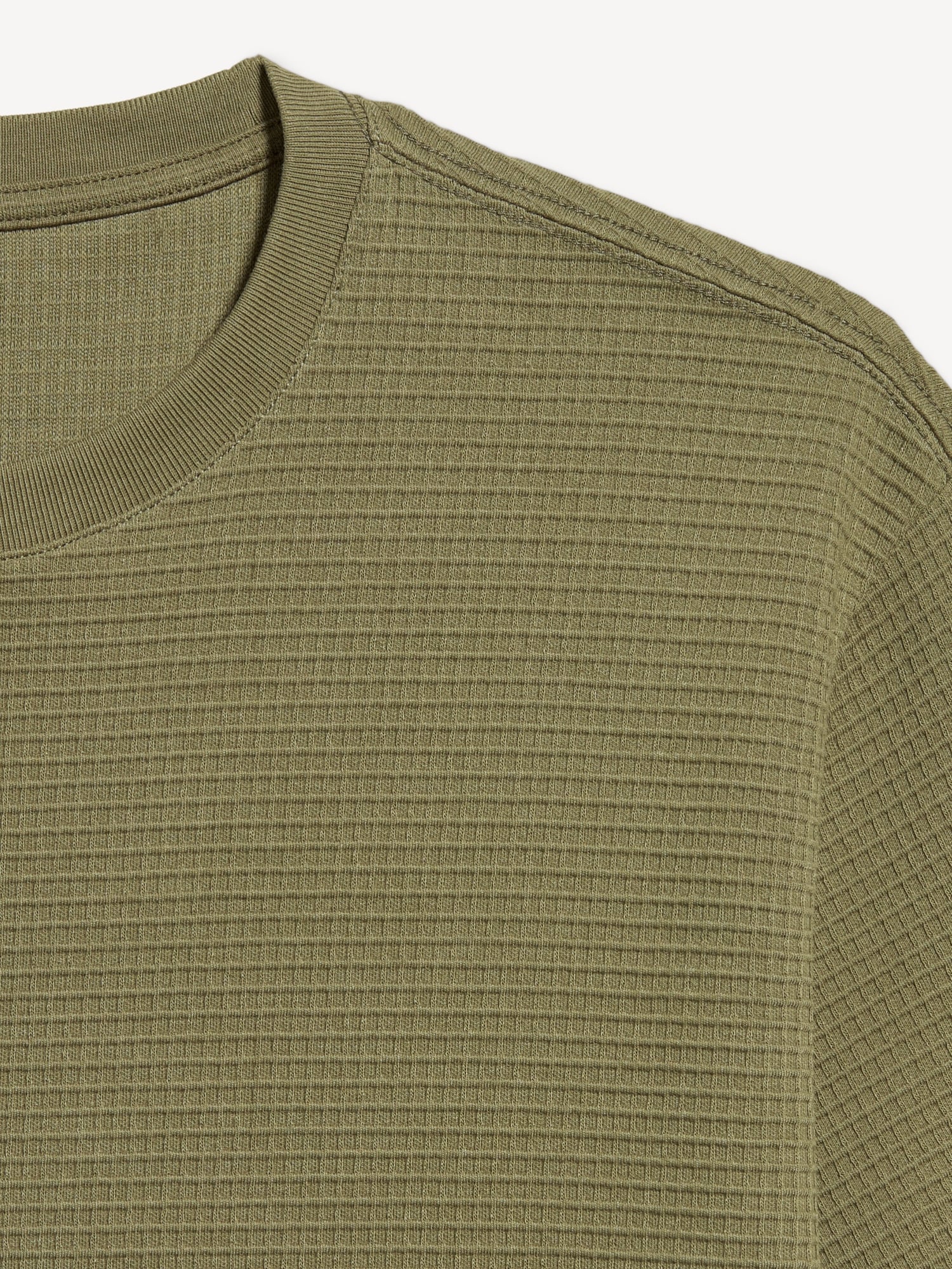 Relaxed Short-Sleeve Textured Waffle T-Shirt