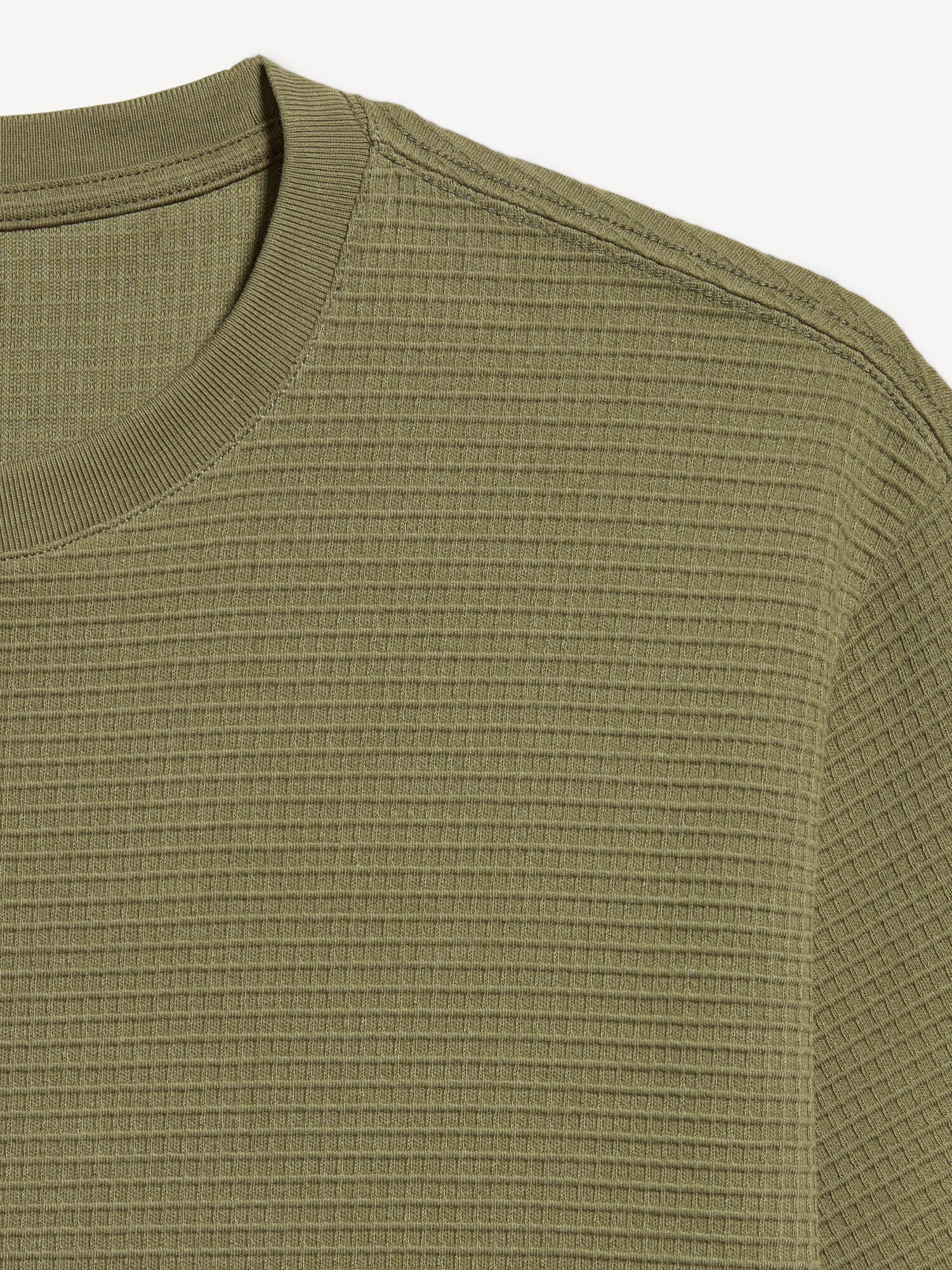 Мужская футболка Old Navy Loose Short-Sleeve Textured Waffle, цвет: Зелёный — фото 4