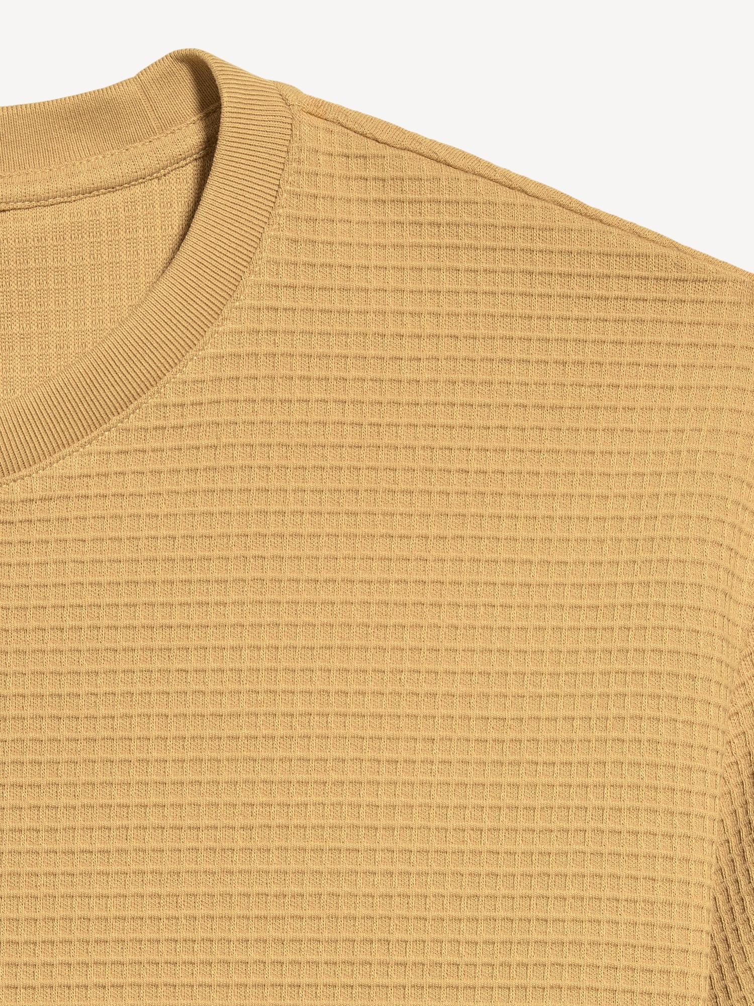 Loose Short-Sleeve Textured Waffle T-Shirt