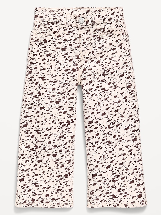 Image number 1 showing, Printed Super Baggy Wide-Leg Jeans for Toddler Girls