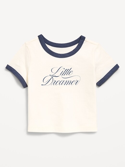 Image number 1 showing, Short-Sleeve Ringer Graphic T-Shirt for Toddler Girls