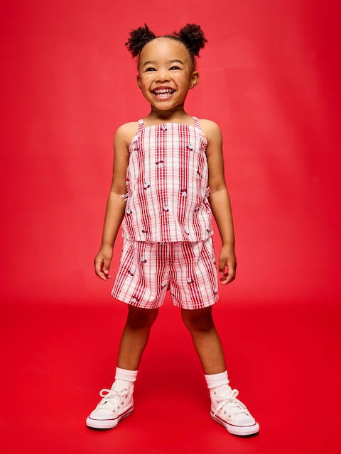 Old Navy x Disney Minnie Mouse Sleeveless Plaid Top & Shorts Set for Toddler Girls