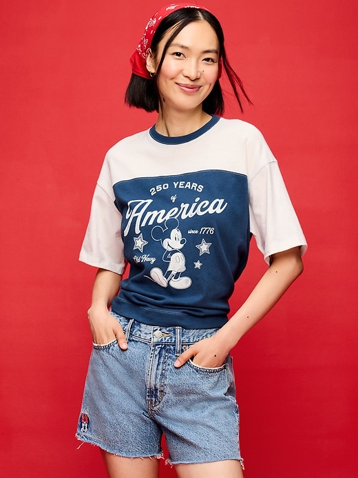 Image number 1 showing, Old Navy x Disney Mickey Mouse Football-Style T-Shirt for Women