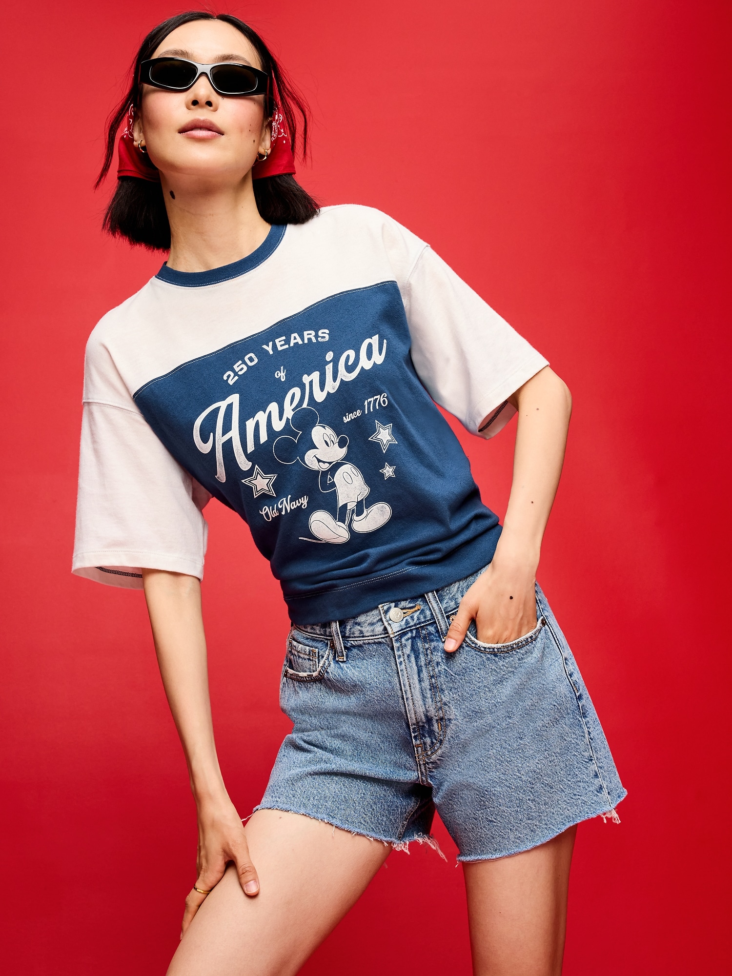 Old Navy x Disney Mickey Mouse Football-Style T-Shirt for Women