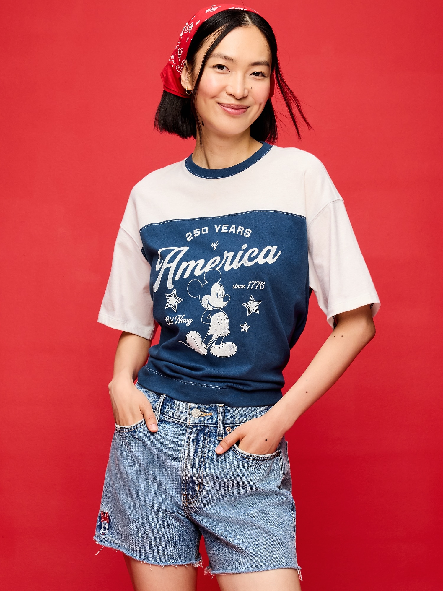 Old Navy x Disney Mickey Mouse Football-Style T-Shirt for Women