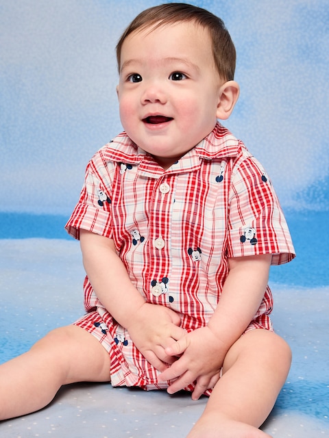 Old Navy x Disney Mickey Mouse Collared One-Piece Romper for Baby