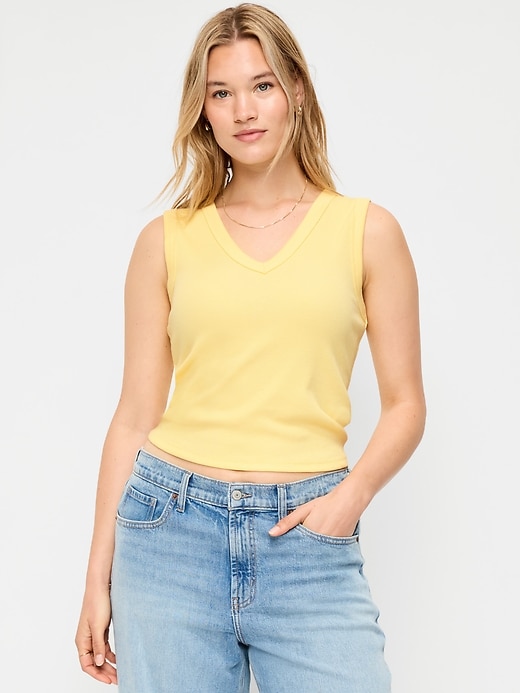 Image number 5 showing, Snug Crop V-Neck Tank Top