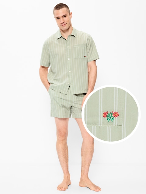 Poplin Pajama Shorts Set