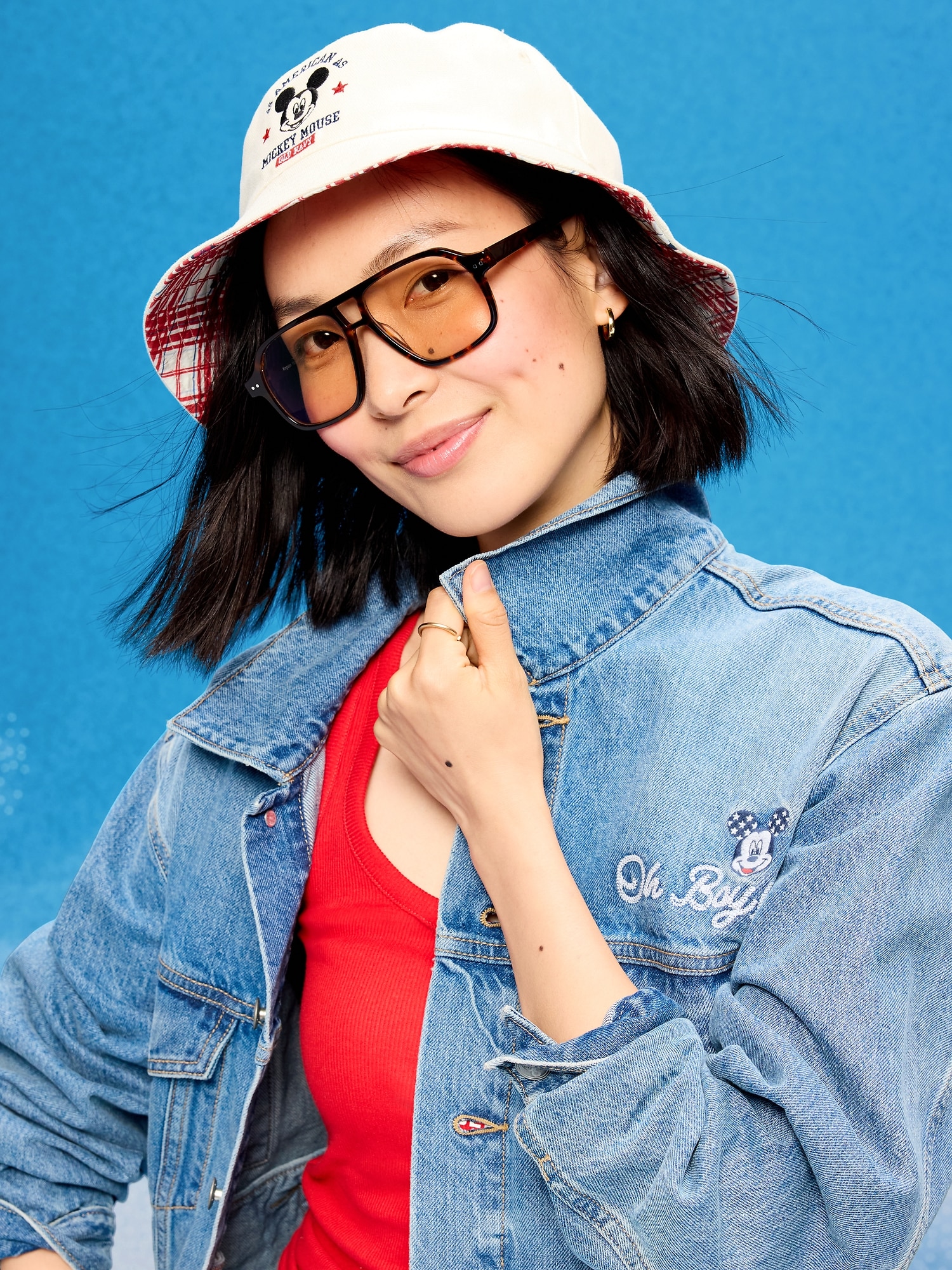 Old Navy x Disney Mickey Mouse Reversible Canvas Bucket Hat for Adults