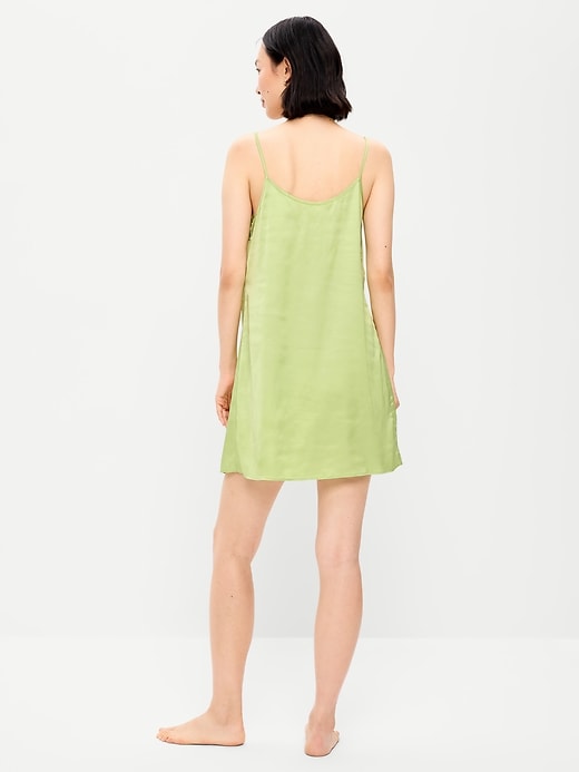 Image number 2 showing, Satin Lace-Trim Sleep Dress