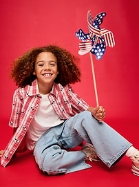 Image number 1 showing, Old Navy x Disney Mickey Mouse Short-Sleeve Plaid Shirt for Boys