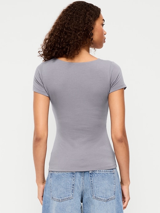 Image number 2 showing, Hug Double-Layer Scoop-Neck Top