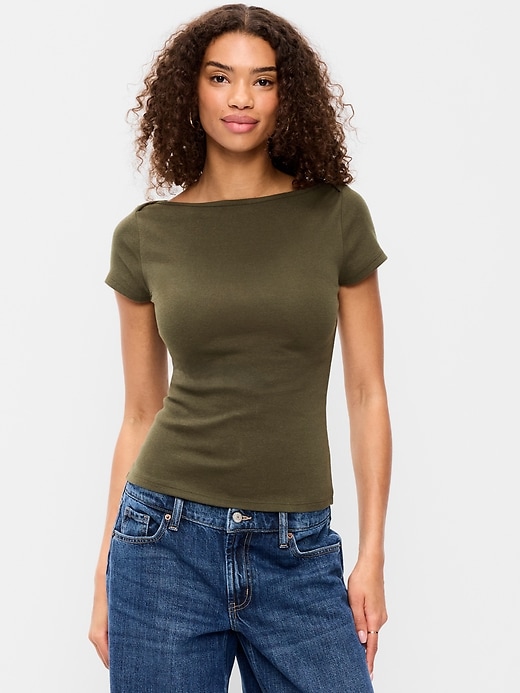Image number 1 showing, Snug Boatneck T-Shirt