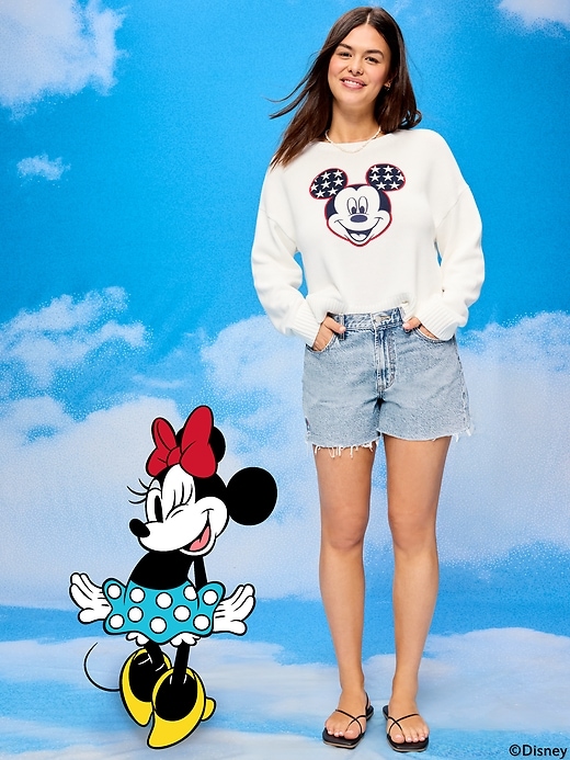 Image number 4 showing, Old Navy x Disney Minnie Mouse High-Waisted OG Jean Cut-Off Shorts-- 4-inch inseam for Women