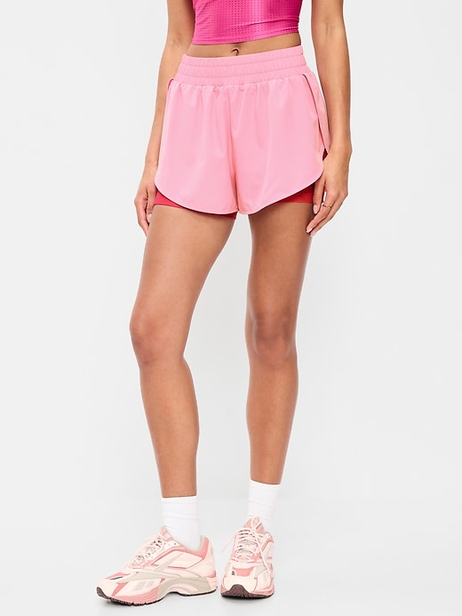 Image number 1 showing, High-Waisted StretchTech 2-In-1 Run Shorts