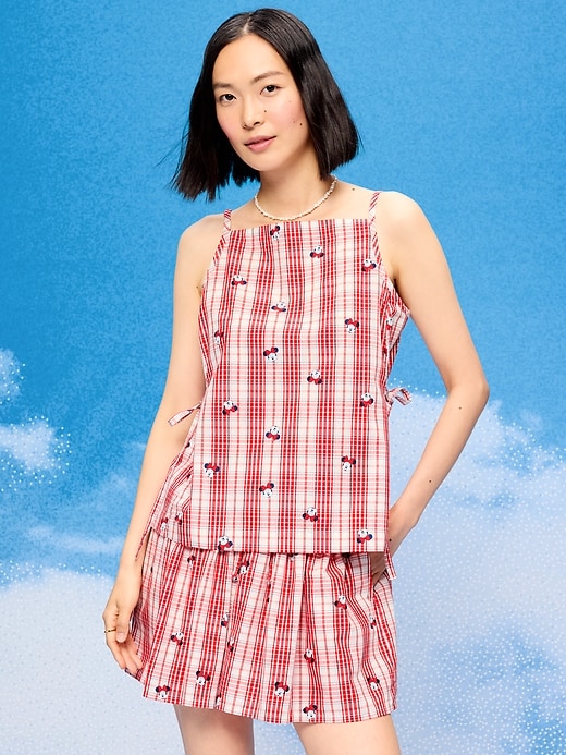 Image number 1 showing, Old Navy x Disney Minnie Mouse Side-Tie Plaid Tank Top for Women