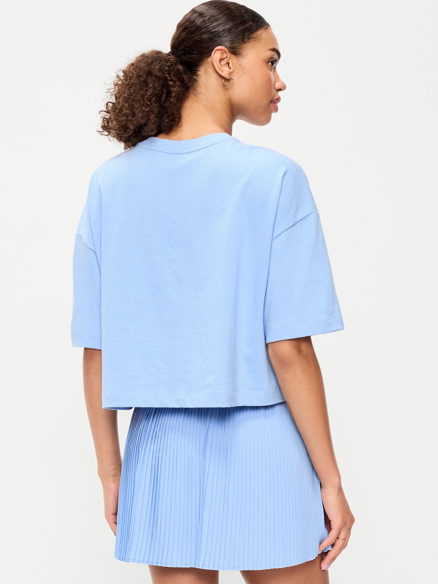 Женская футболка Old Navy Vintage Crew-Neck Oversized Crop Graphic, цвет: Синий — фото 2