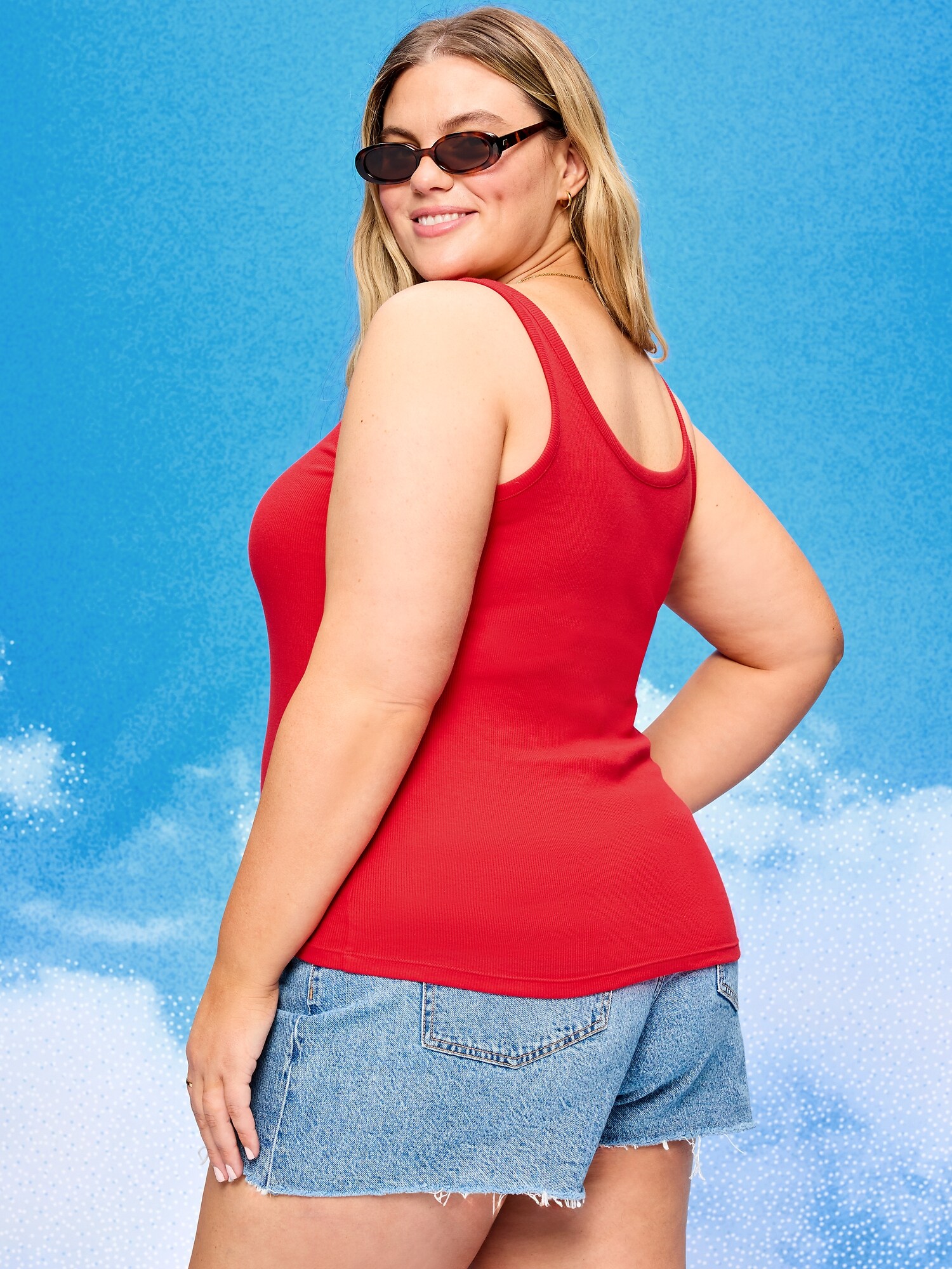 Женский топ Old Navy x Disney Mickey Mouse Ribbed Scoop-Neck Tank Top for Women, цвет: Красный — фото 6