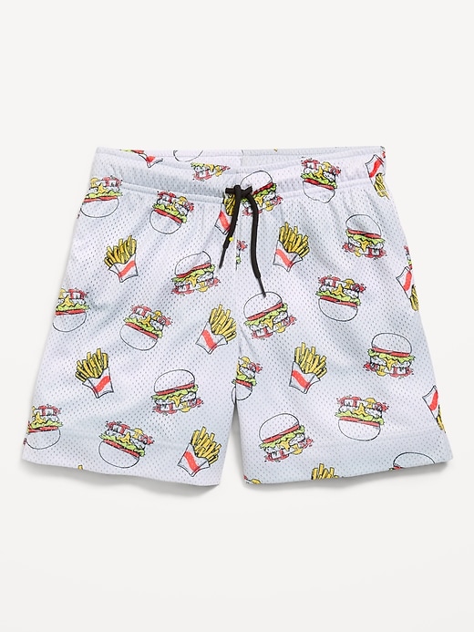Image number 1 showing, Printed Knee Length Mesh Shorts for Boys