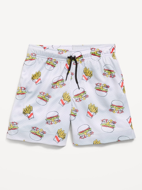 Printed Knee Length Mesh Shorts for Boys