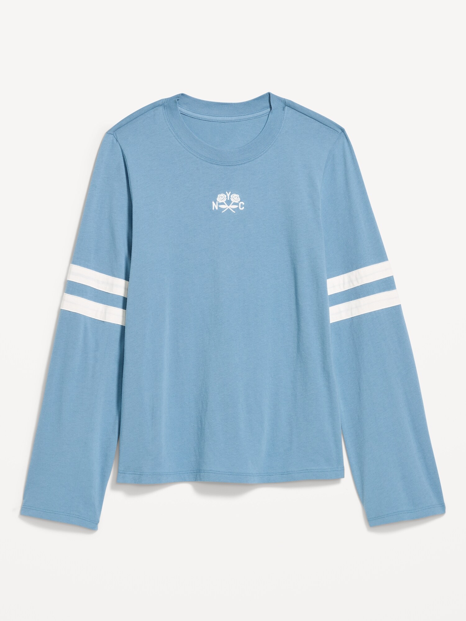 Женская футболка Old Navy EveryWear Long-Sleeve Graphic, цвет: Синий — фото 5