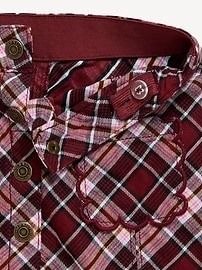 Image number 2 showing, Button-Front Plaid Twill Skirt for Toddler Girls