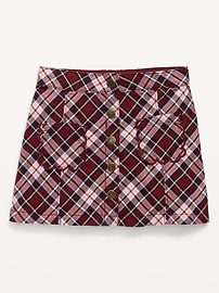 Image number 1 showing, Button-Front Plaid Twill Skirt for Toddler Girls