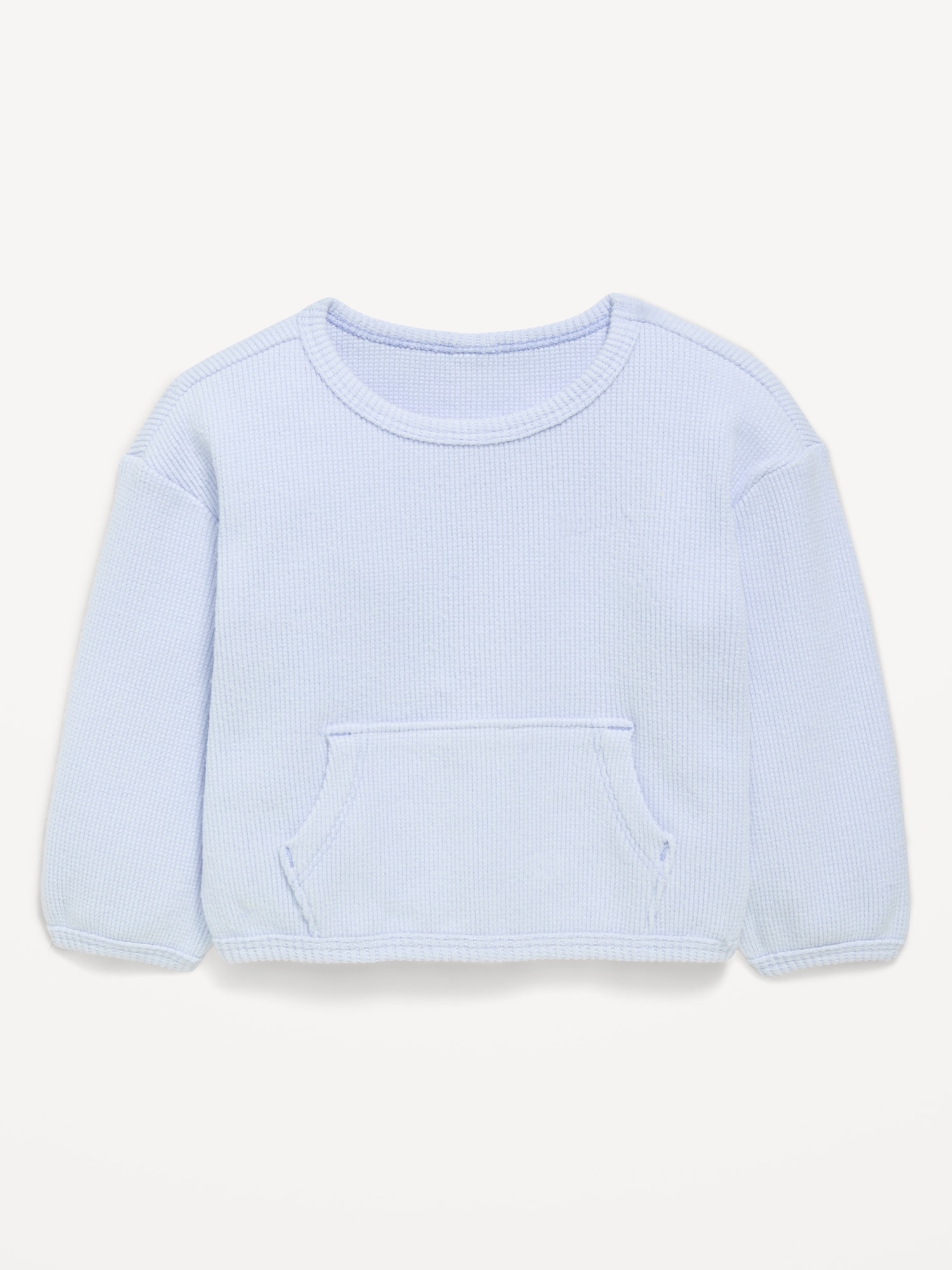 Long-Sleeve Waffle-Knit Pocket Sweatshirt for Baby