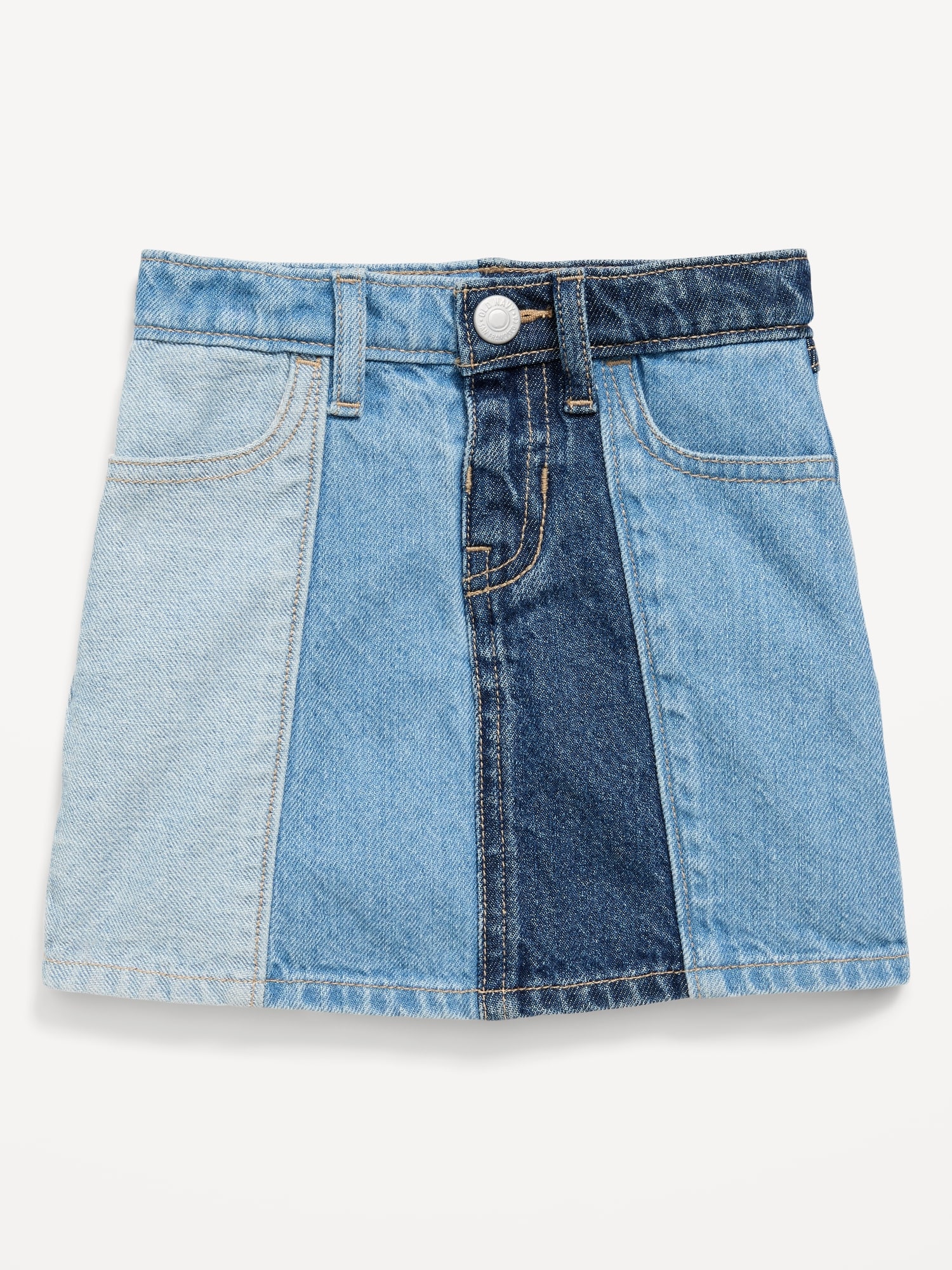 High-Waisted Pleated Jean Skirt for Toddler Girls
