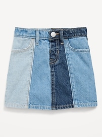 Image number 1 showing, High-Waisted Pleated Jean Skirt for Toddler Girls