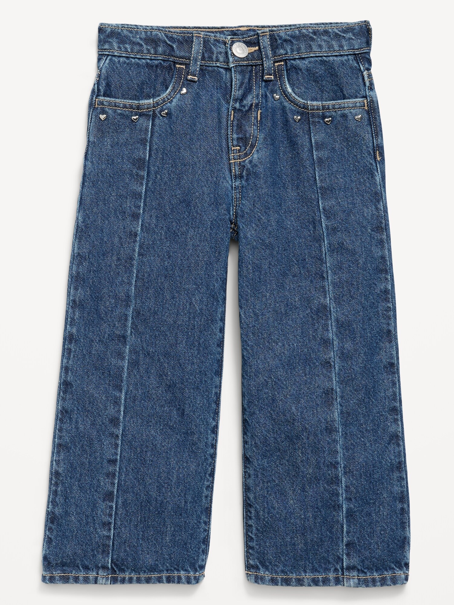 Джинсы Old Navy Super Baggy Lace-Trim Wide-Leg Jeans для девочек-малышей, цвет: Тёмная варка — фото 3