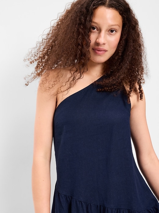 Image number 4 showing, One-Shoulder Asymmetrical Mini Dress