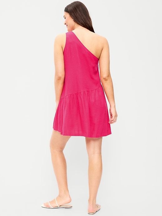 Image number 7 showing, One-Shoulder Asymmetrical Mini Dress