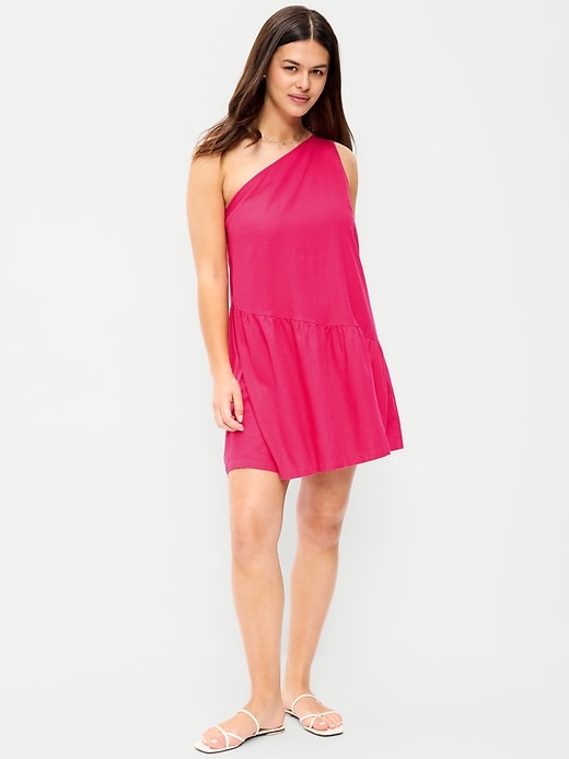 Image number 6 showing, One-Shoulder Asymmetrical Mini Dress
