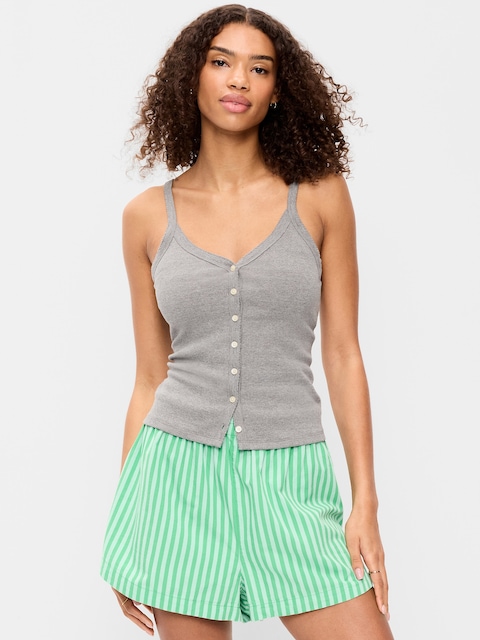 Button-Front Cami Tank Top