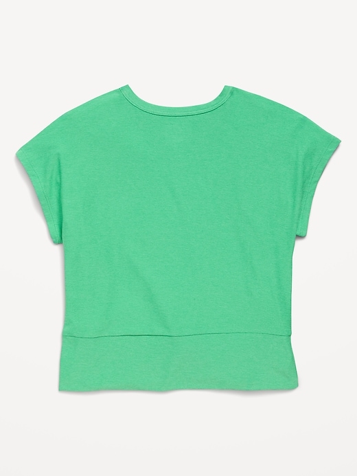 Image number 3 showing, CloudMotion Short-Sleeve Front-Knot T-Shirt for Girls