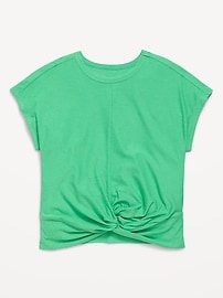 Image number 2 showing, CloudMotion Short-Sleeve Front-Knot T-Shirt for Girls