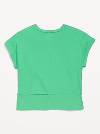 Image number 3 showing, CloudMotion Short-Sleeve Front-Knot T-Shirt for Girls