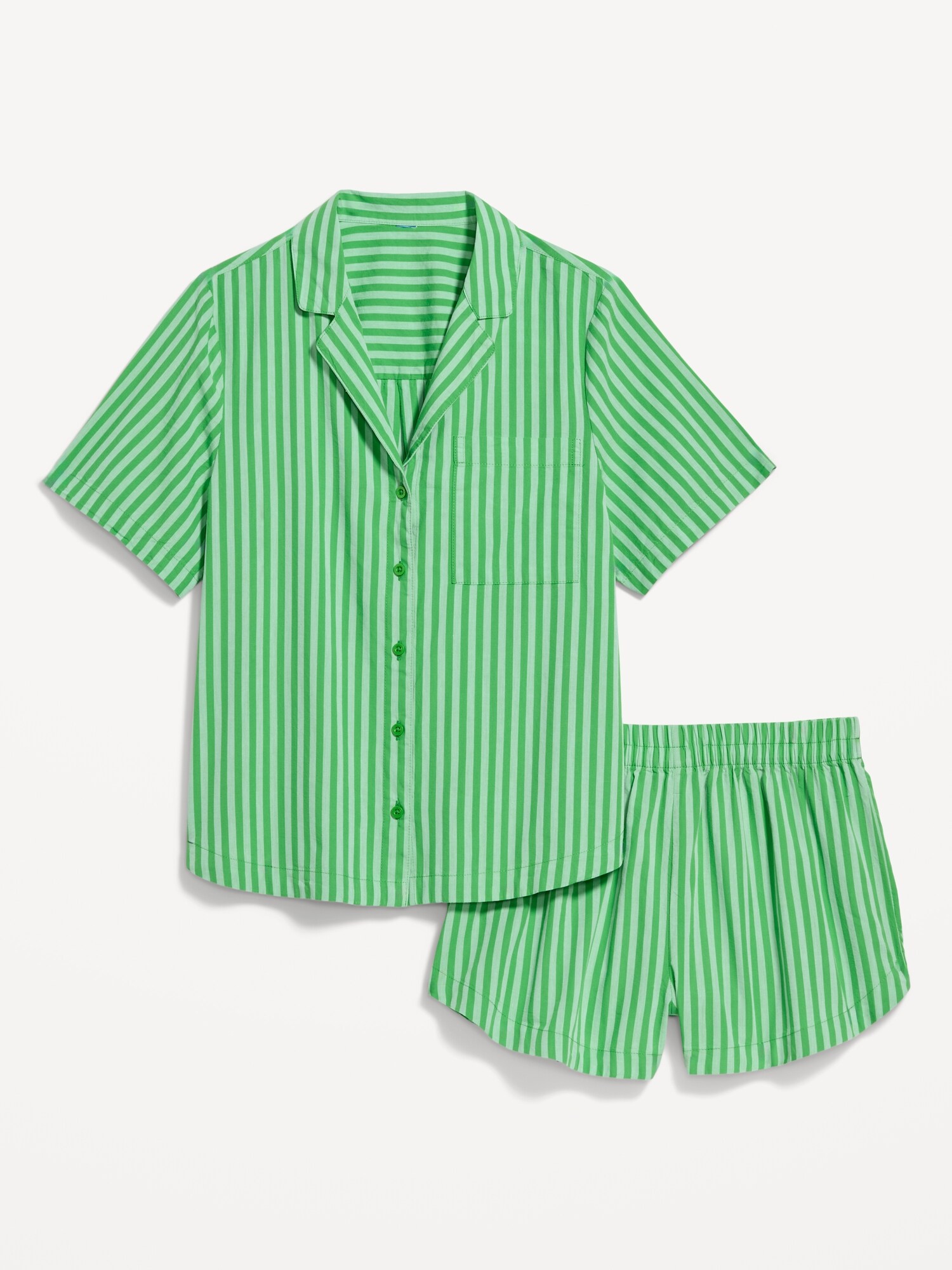 Пижамный комплект Poplin — Old Navy, цвет: Зелёный синий полосатый — фото 3