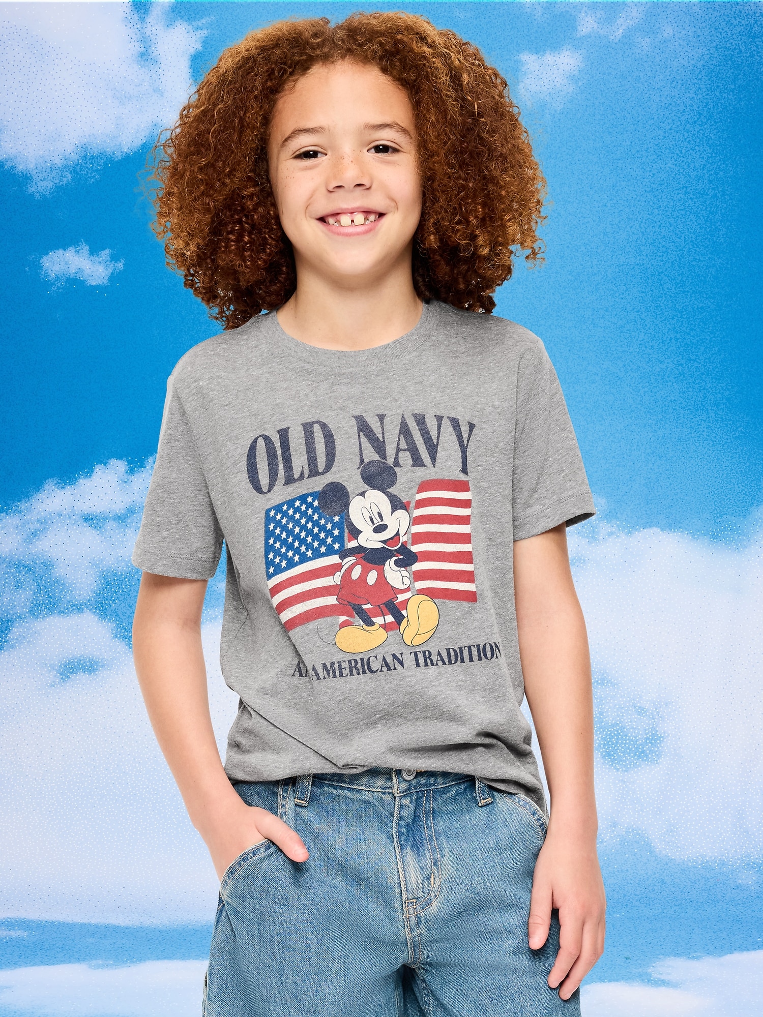 Old Navy x Disney Mickey Mouse Gender-Neutral Logo-Graphic T-Shirt for Kids