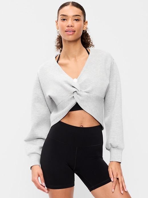 Image number 1 showing, Bounce Fleece Long-Sleeve Twist-Front Top