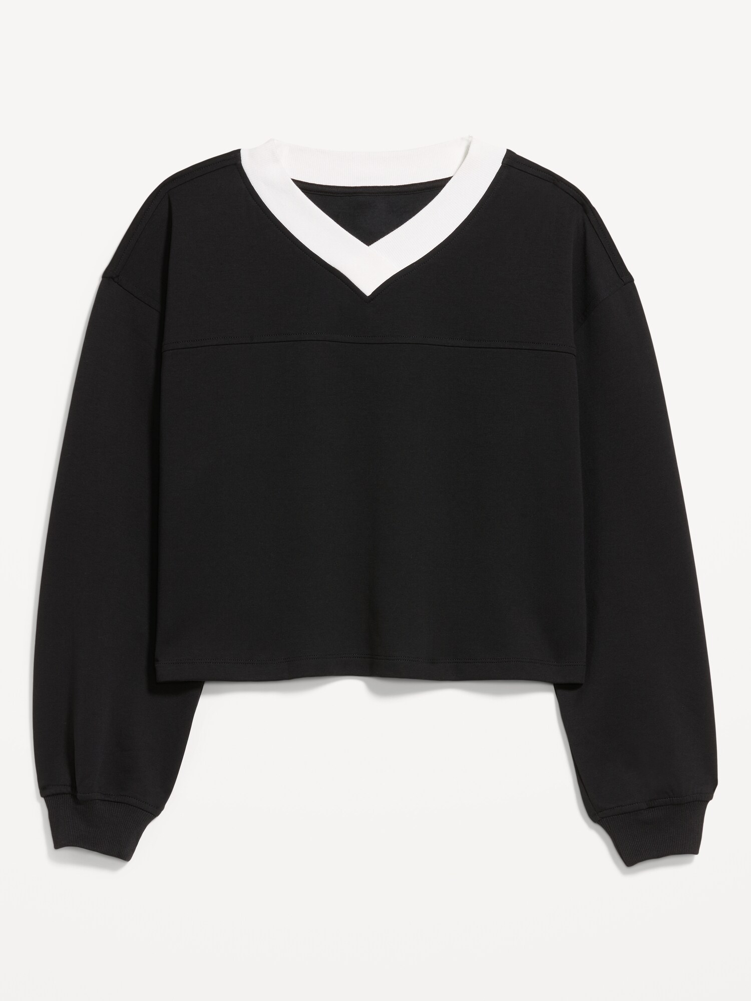 Женский свитшот Old Navy Dynamic Fleece Oversized Cropped Sweatshirt, цвет: Чёрный — фото 5