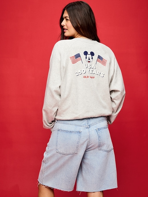 Image number 6 showing, Old Navy x Disney Mickey Mouse Oversized Graphic Raglan Sweatshirt for Women